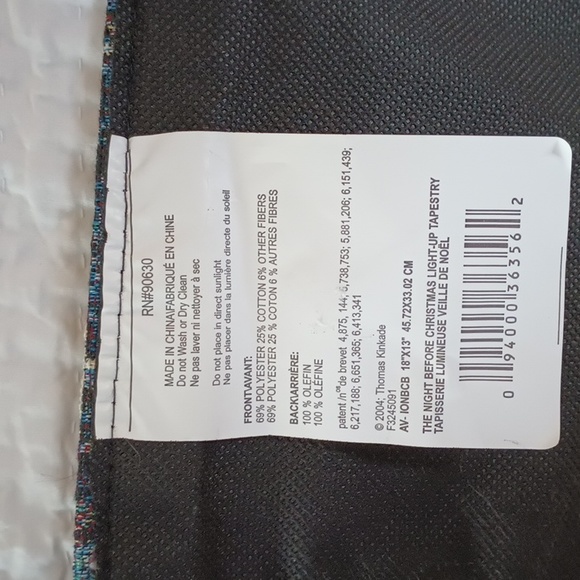 Thomas Kinkade Light Up Tapestry Wall Decor Night Before Christmas Snowman Home - Picture 8 of 9